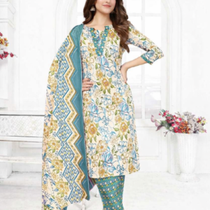 Pure Cotton Printed Straight Kurti Set with Pant & Dupatta